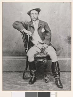 Author Marcus Clarke wearing a cabbage tree hat in the 1800s.