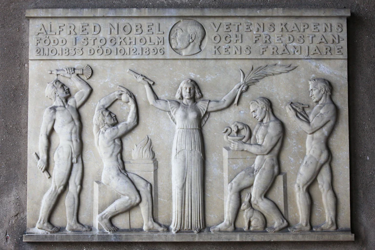 Memorial plaque for Alfred Nobel