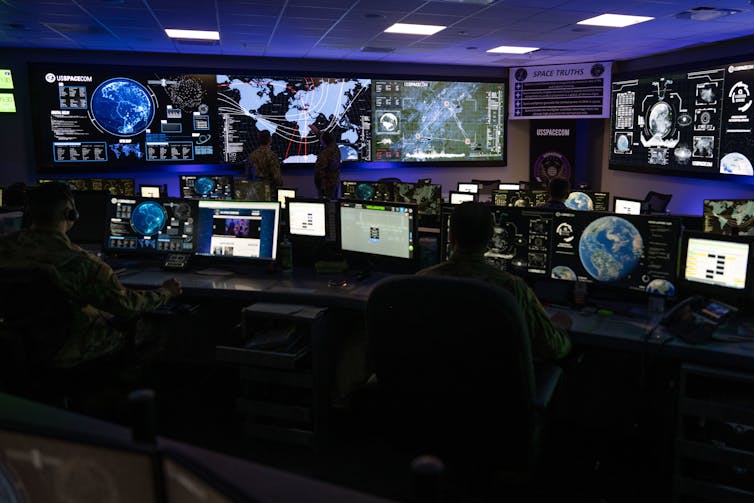 The US Space Command Joint Operations Center at Peterson Space Force Base, Colorado
