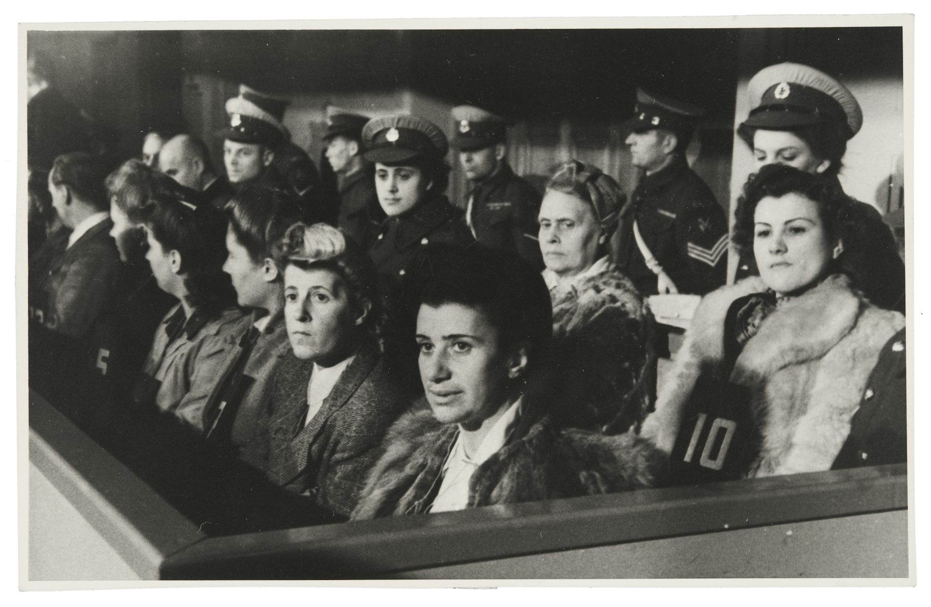 Women in dock during a war crime trial.