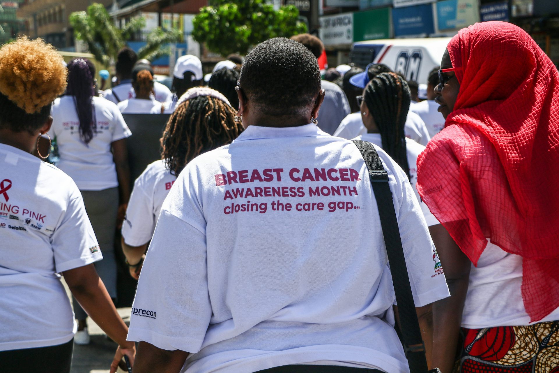 A group of women marching 