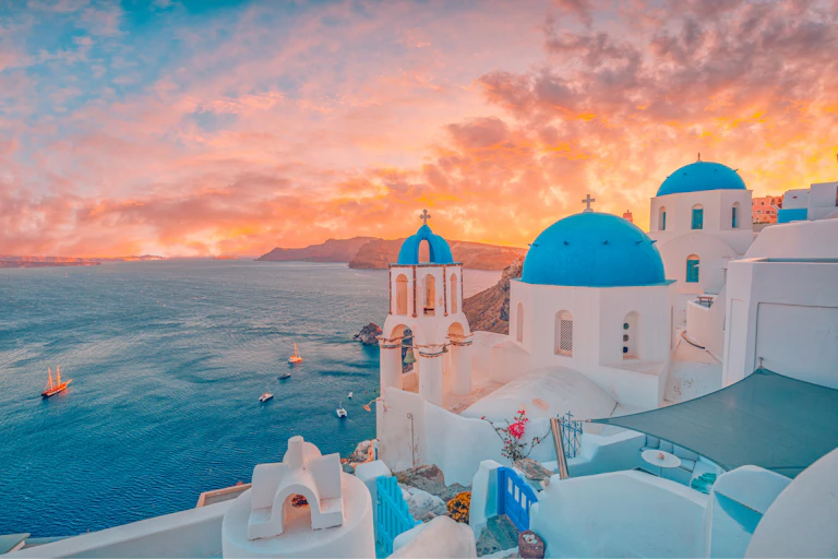 Sunset in Santorini.