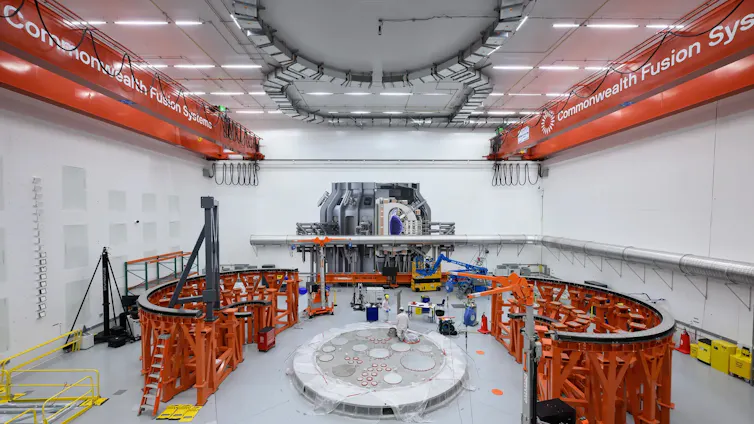 A complex maching being built