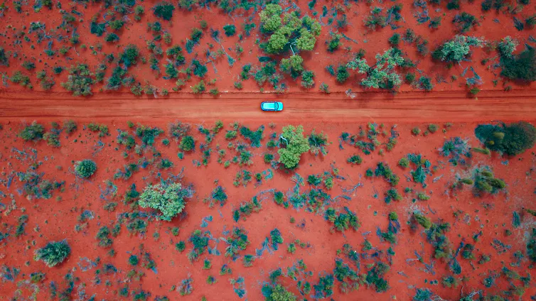 The NT's unique cultural and geographic characteristics mean a different approach to VAD. Photo: Felix Cesare/Getty Aerial view of outback road in the NT