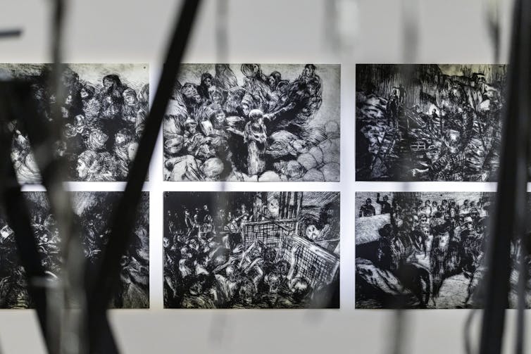 A series of six prints.