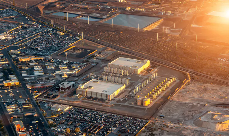 aerial view of a google data centre in nevada, usa