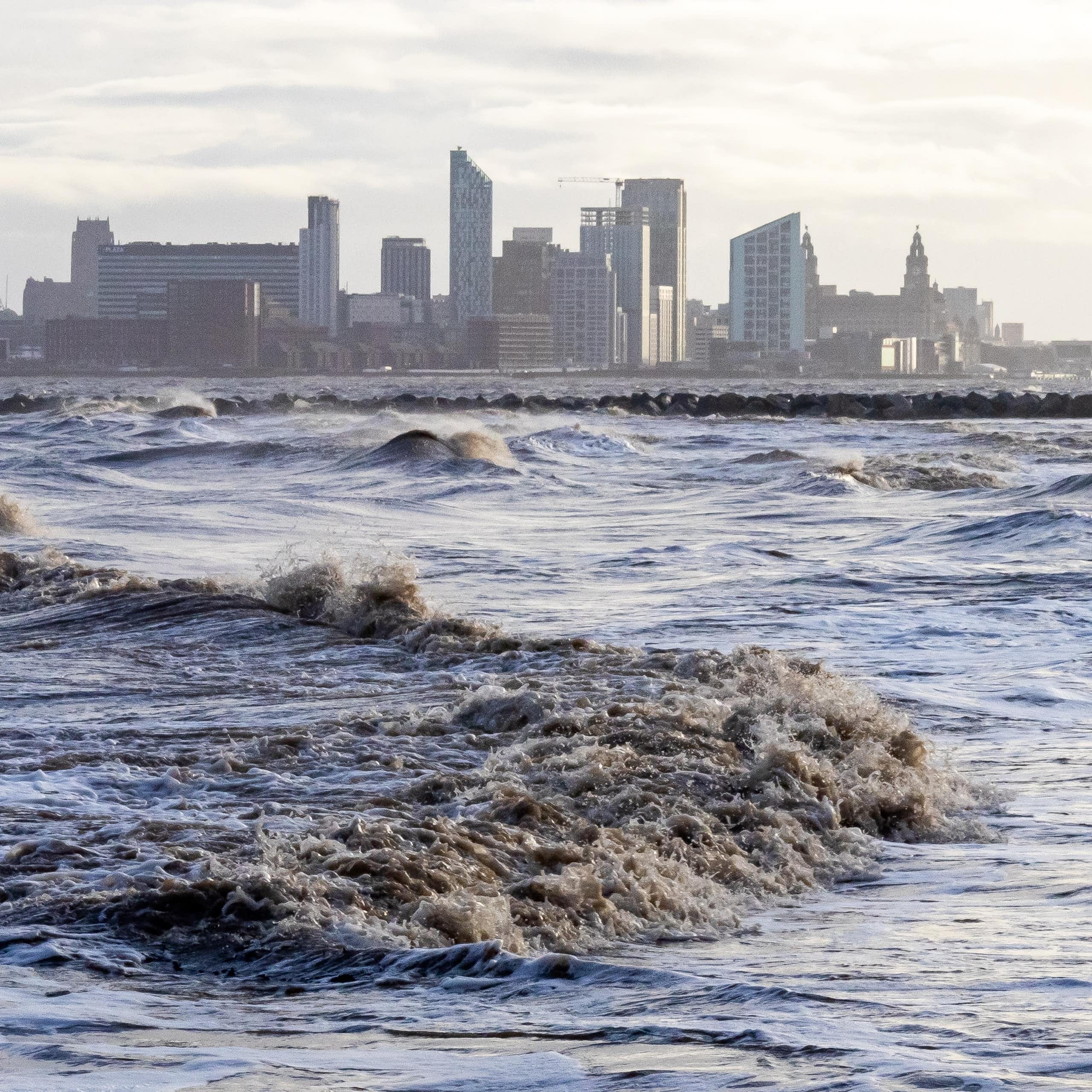 The River Mersey estuary.