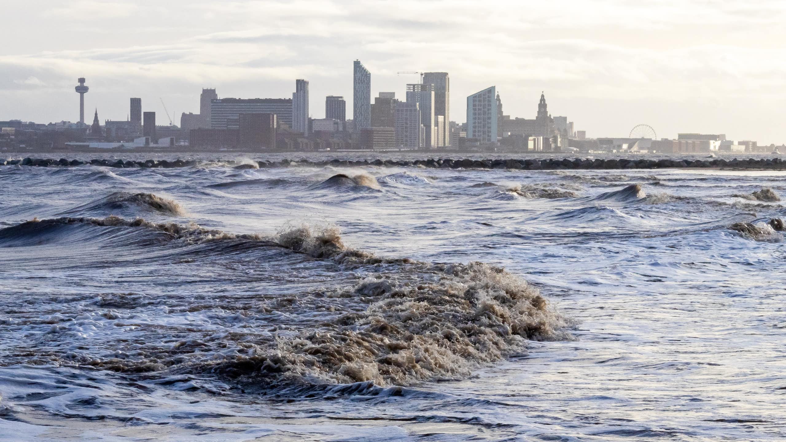 The River Mersey estuary.