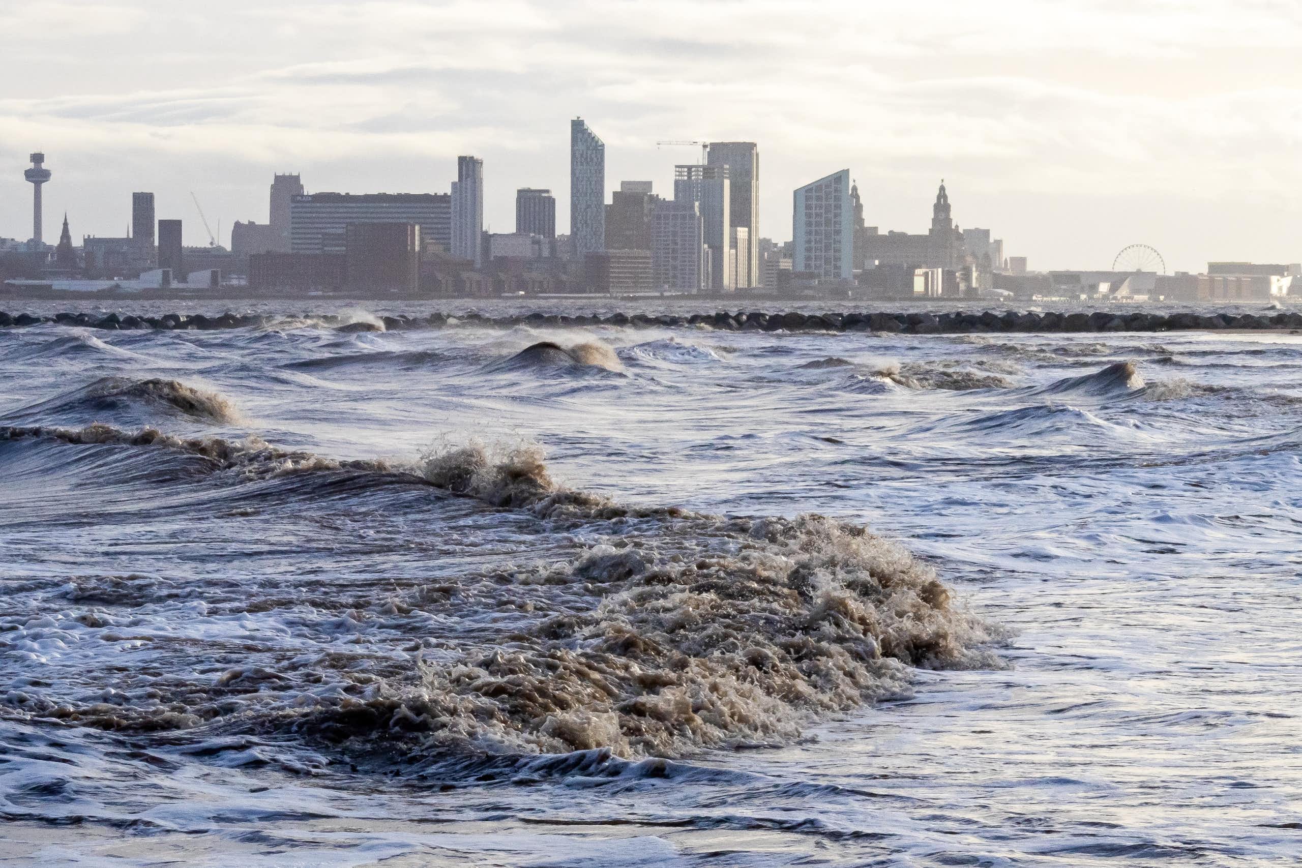 The River Mersey estuary.