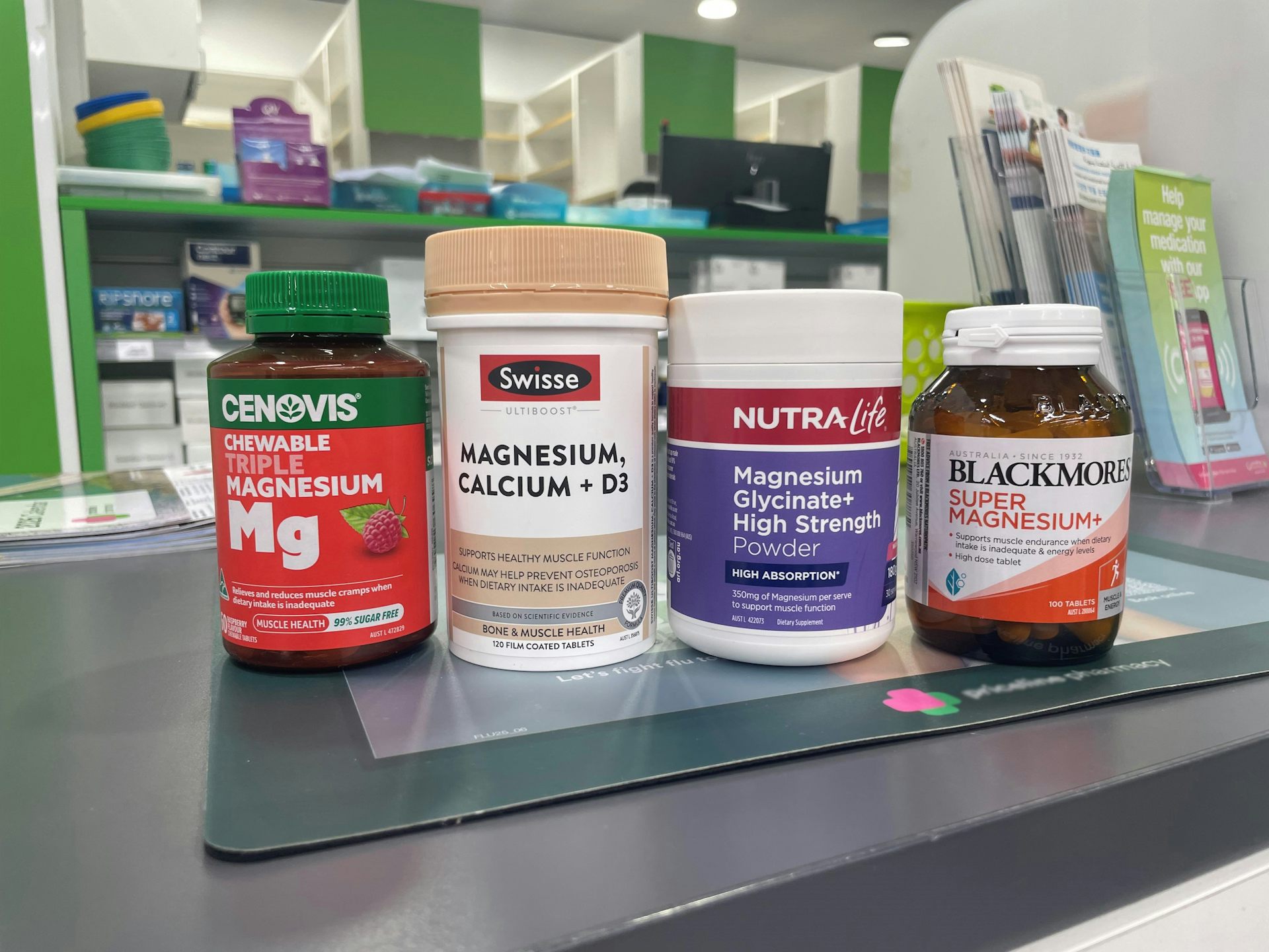 Different brands of magnesium supplements