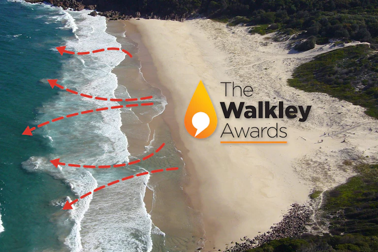 An aerial photo of a beach in NSW