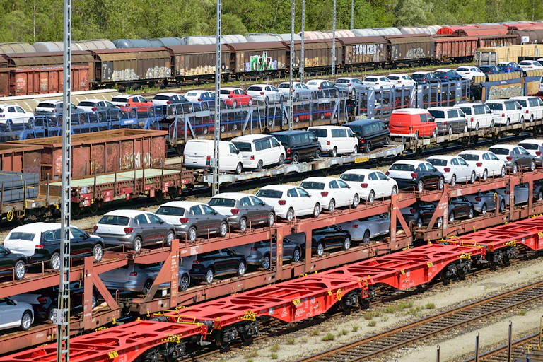 Voitures sur des trains en Allemagne