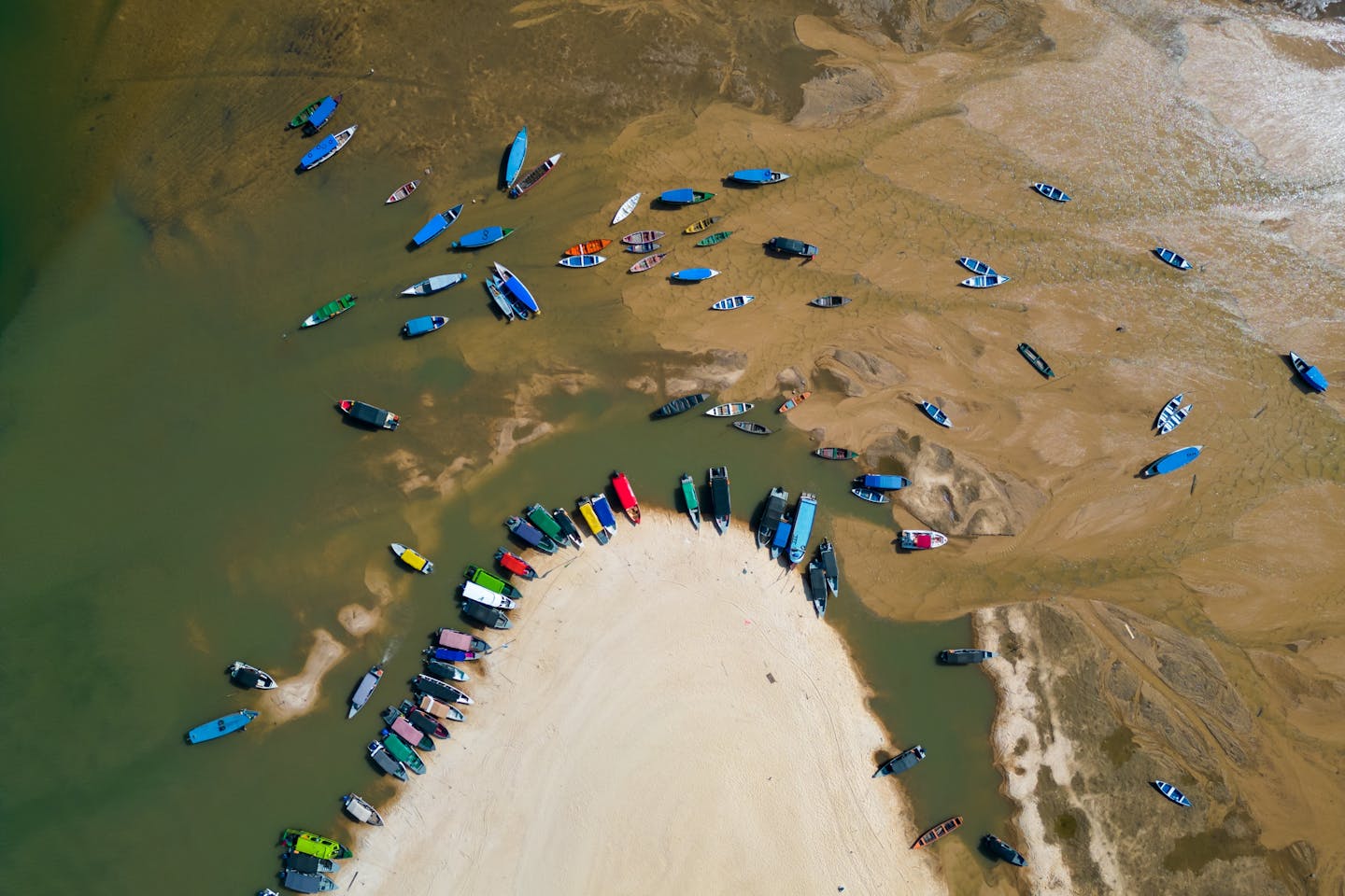 Small boats in shallow water