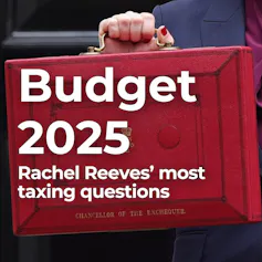 Budget 2025 event advert with the chancellor's famous red briefcase.