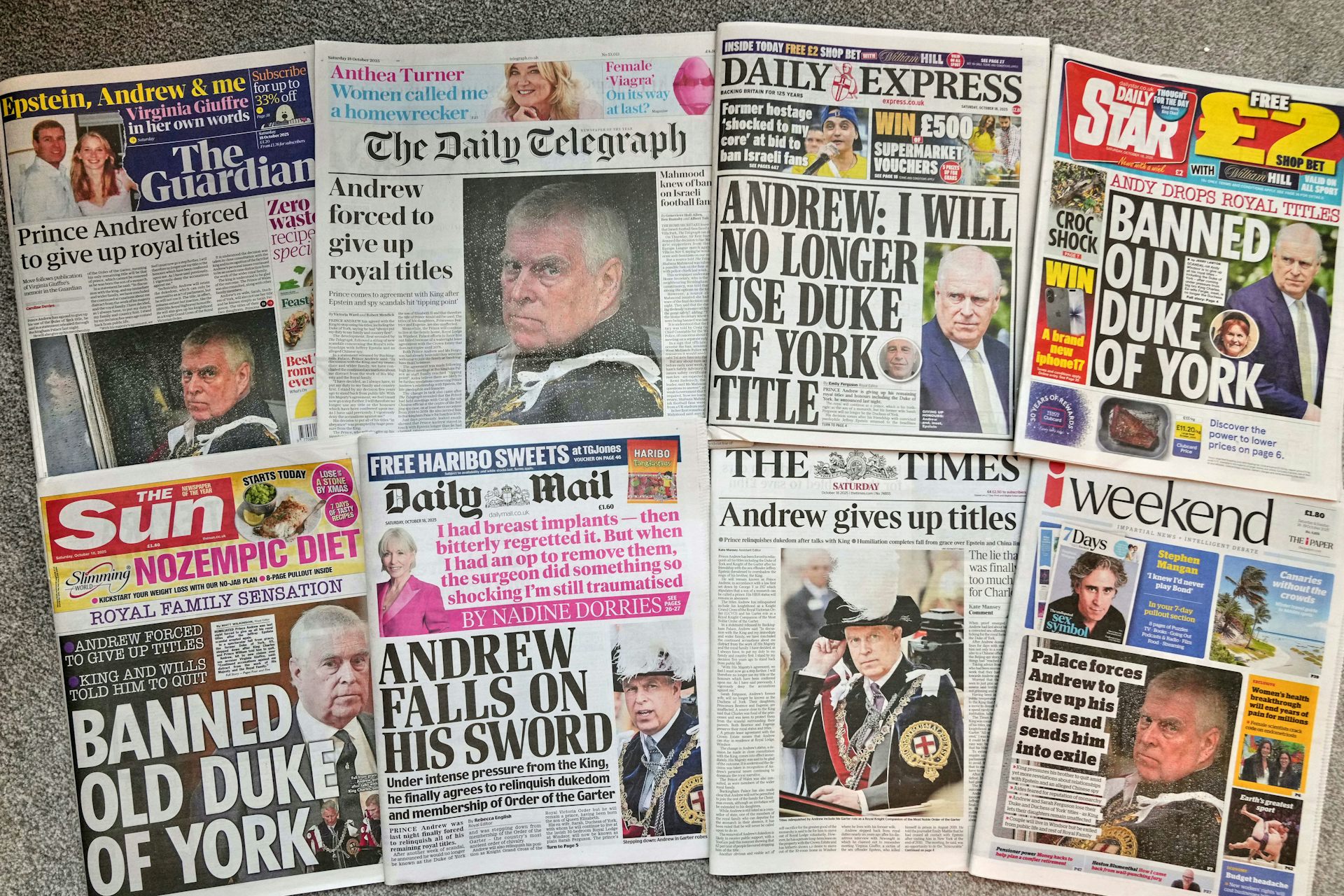 Prince Andrew didn't really give up his titles, and truly removing them  would be onerous