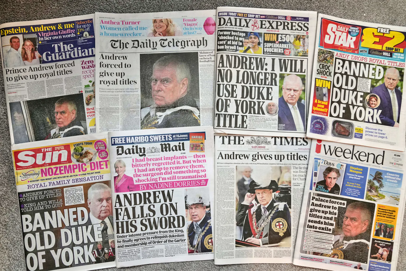 Prince Andrew didn't really give up his titles, and truly removing them would be onerous