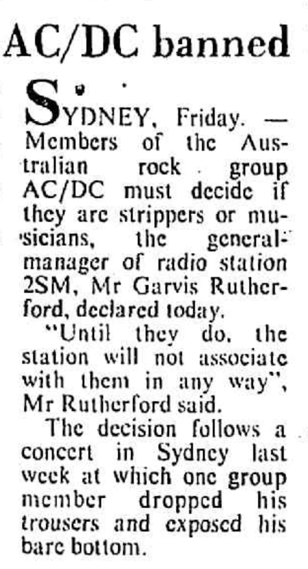 How AC/DC’s 1975 debut shocked Australian culture