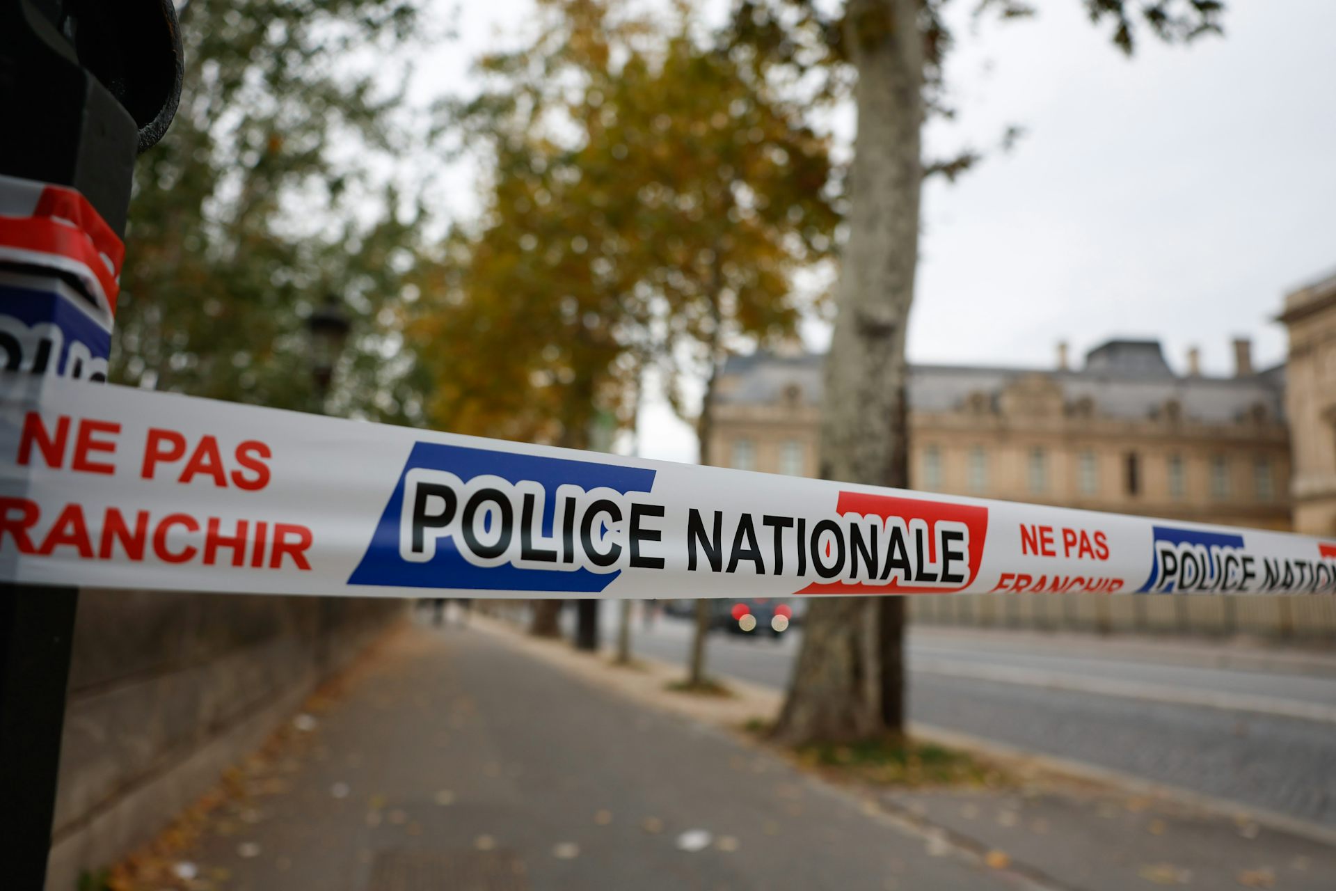 A street closed off with police tape