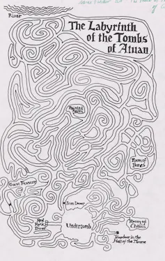 A map of an underground labyrinth.