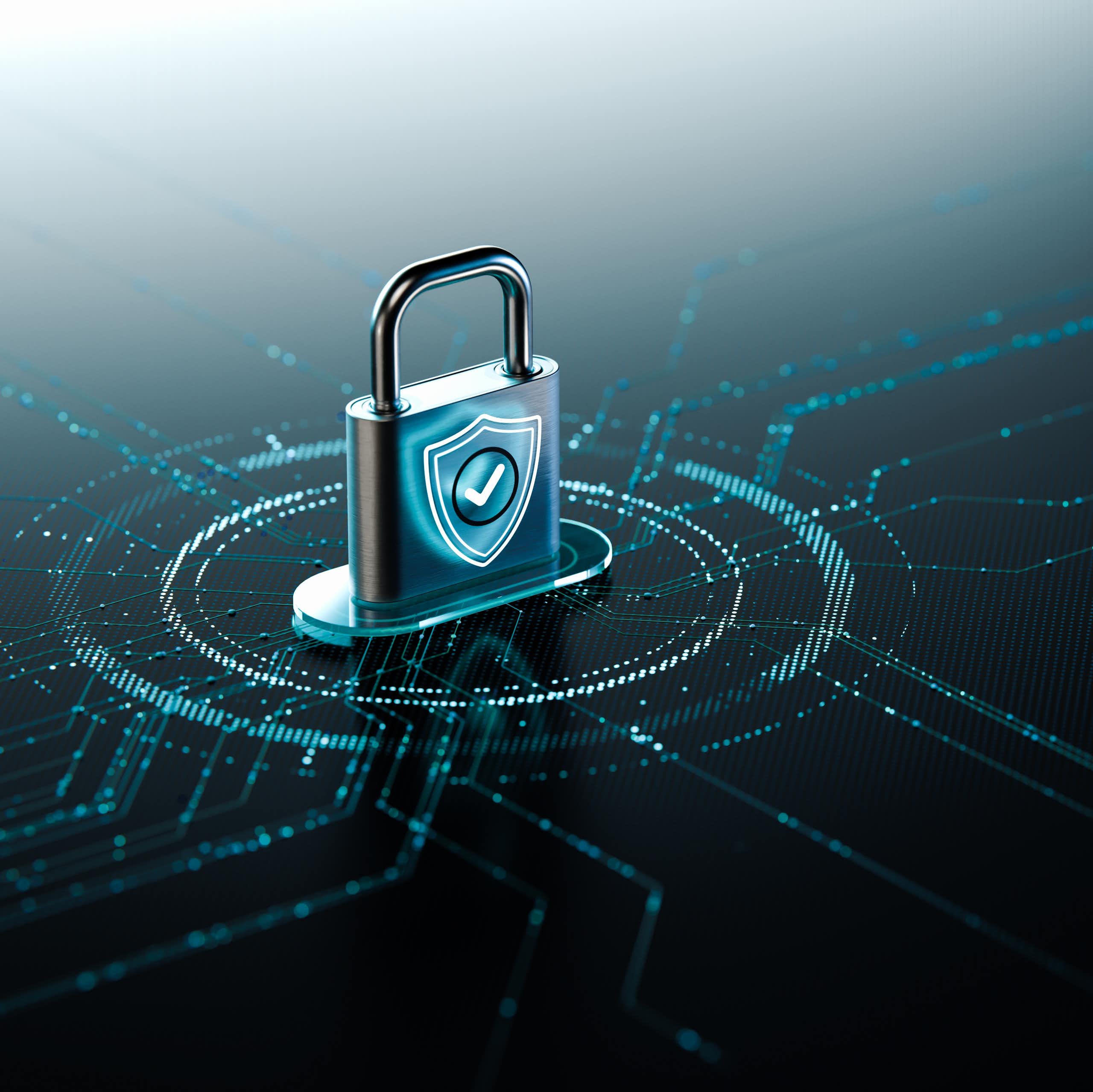 Candado en una ilustración digital.