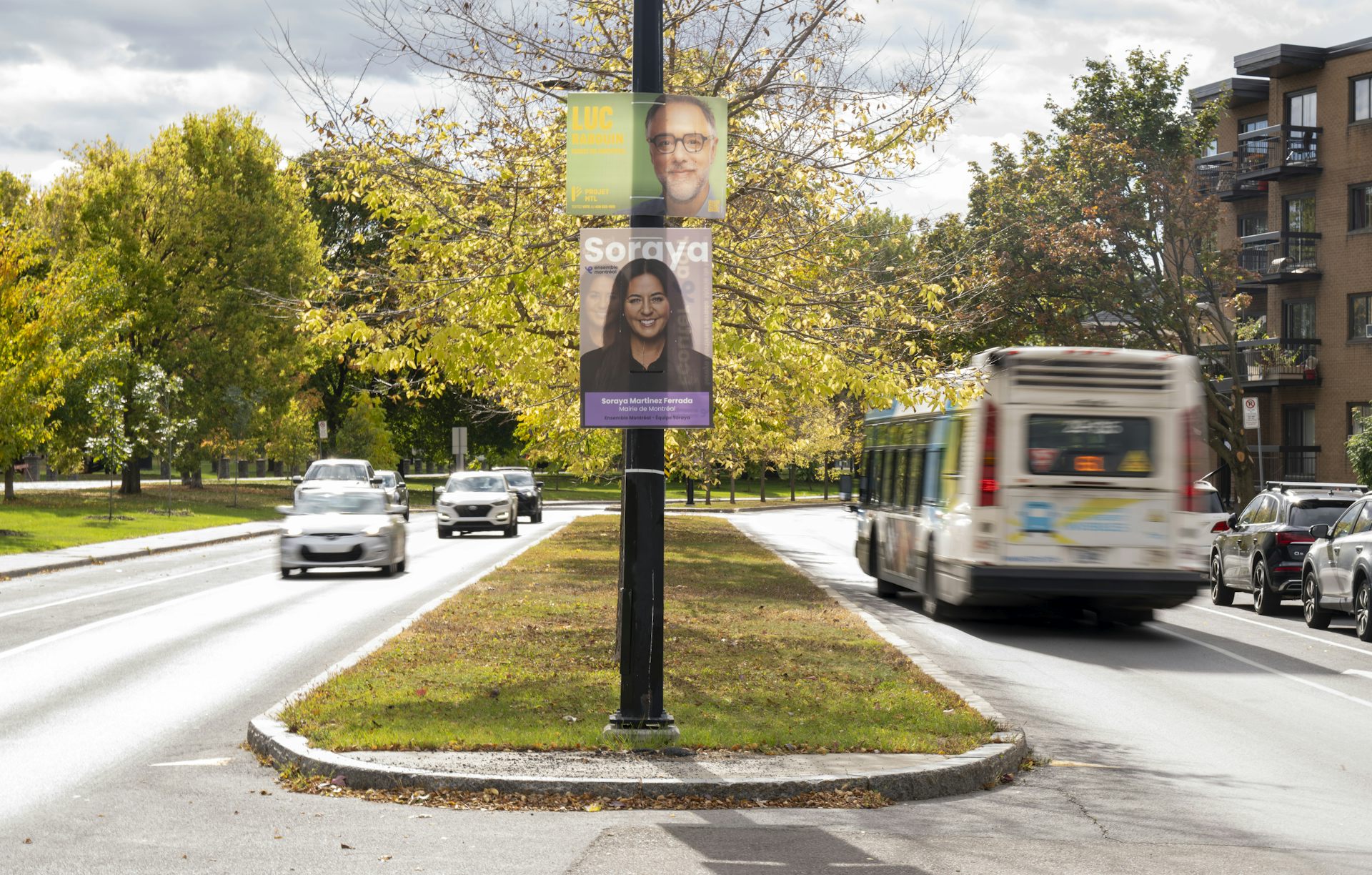 Des affiches électorales sont visibles dans l’arrondissement de Verdun à Montréal