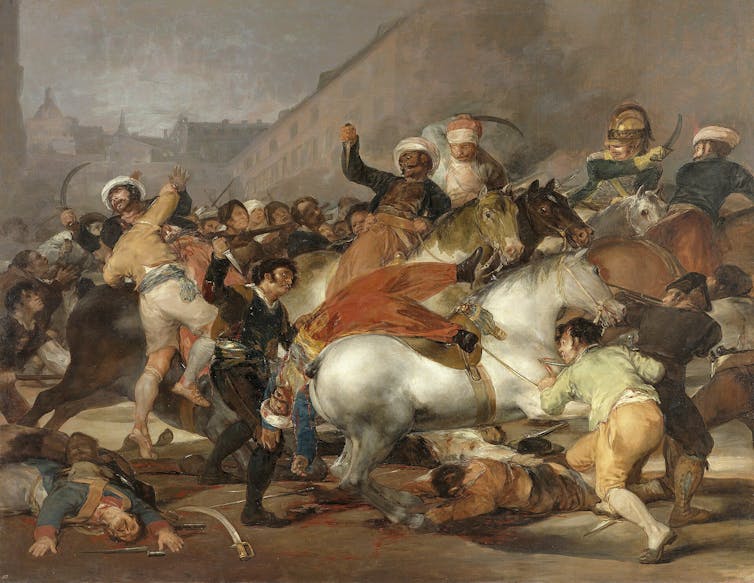 What a newly recognized portrait of a black Napoleonic soldier unearths about British Military variety 1 Painting showing soldiers of different backgrounds fighting on horseback