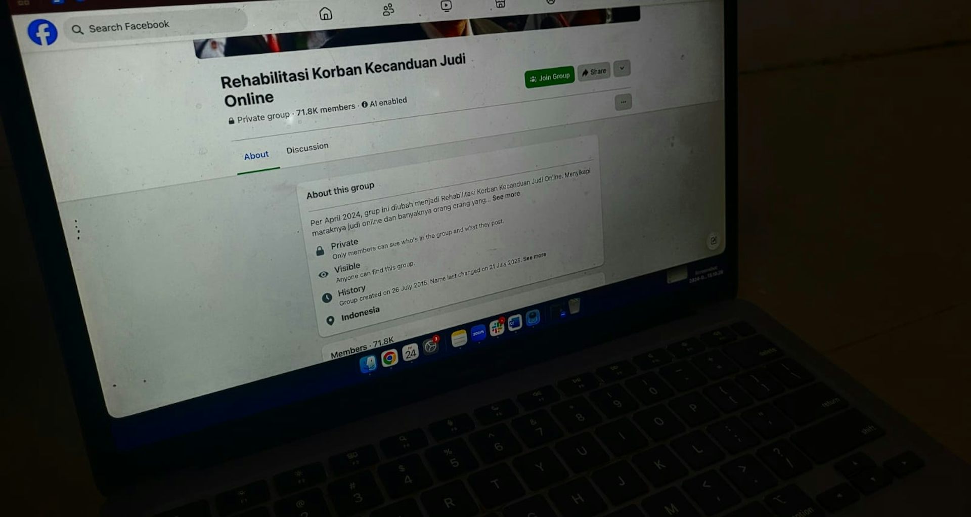 foto grup korban judi online