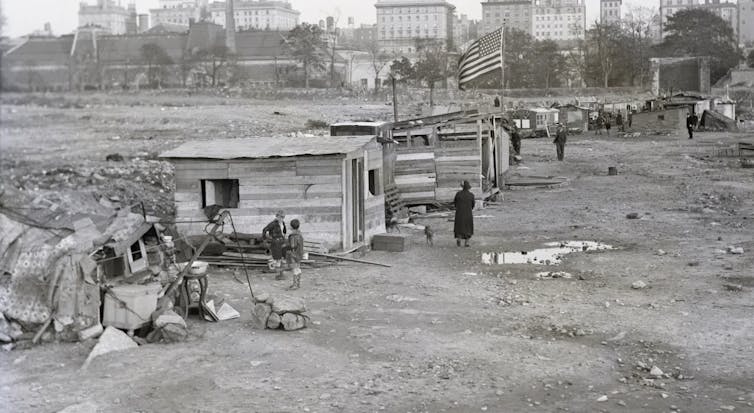 Tents pitched in New York's Central Park.