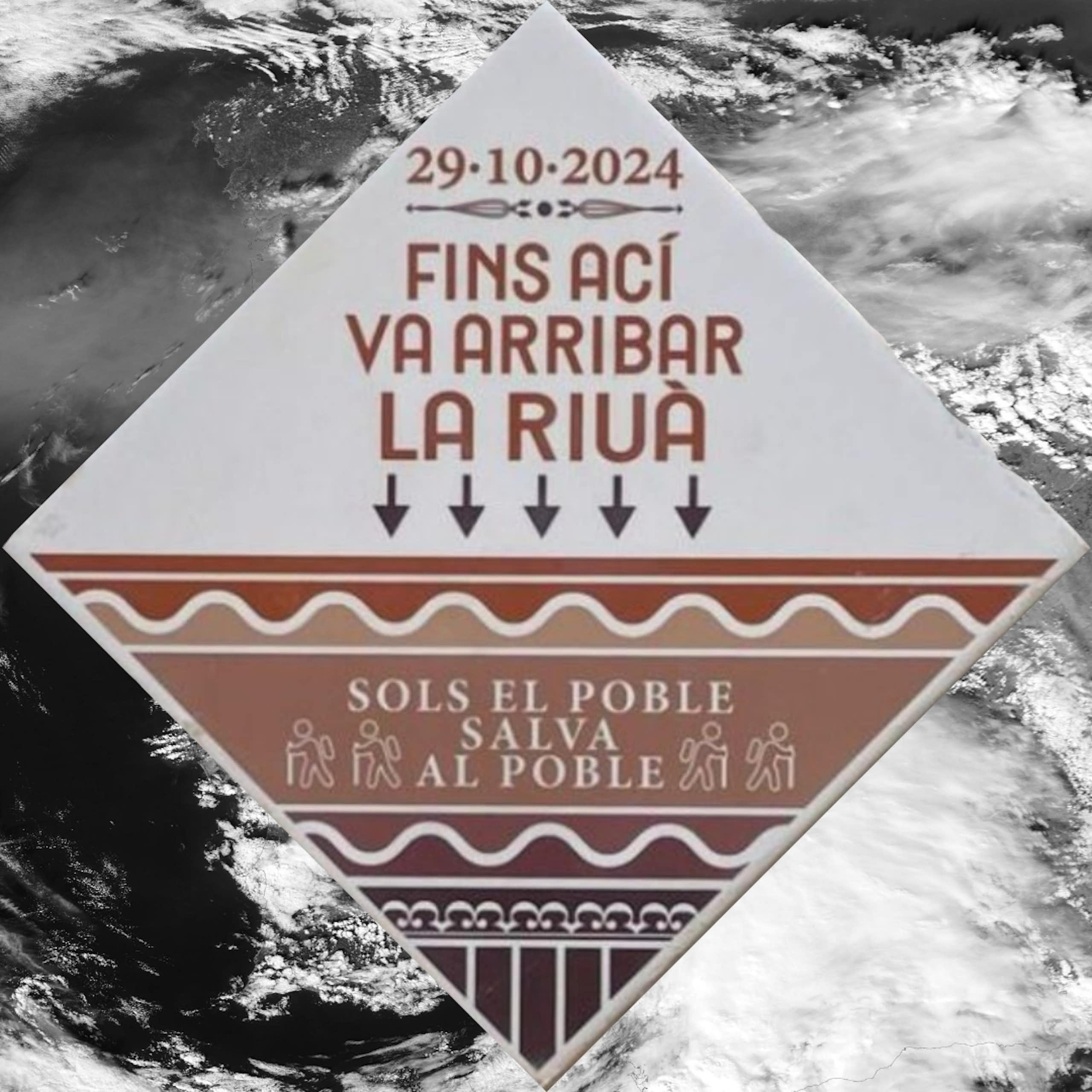 La mosaïque de Michael Barros, avec en fond, une photographie satellite sur l'Espagne le 30 octobre 2024.