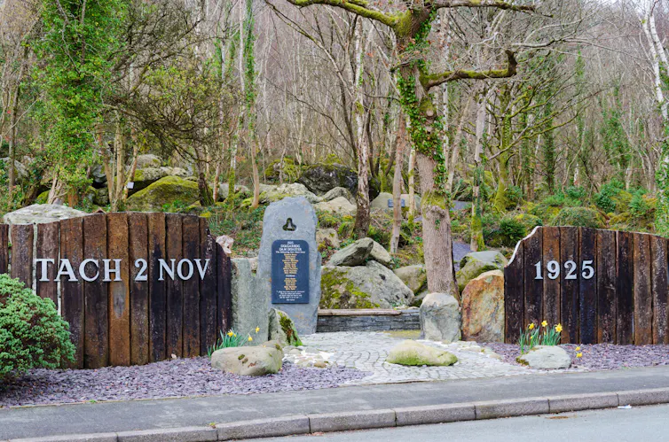 The beginning of the Dolgarrog memorial walk.