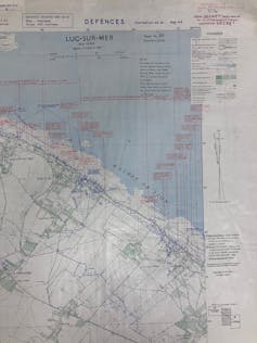 A D-Day planning map showing the eastern half of Sword Beach