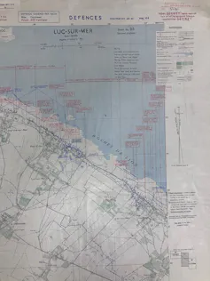 A D-Day planning map showing the eastern half of Sword Beach