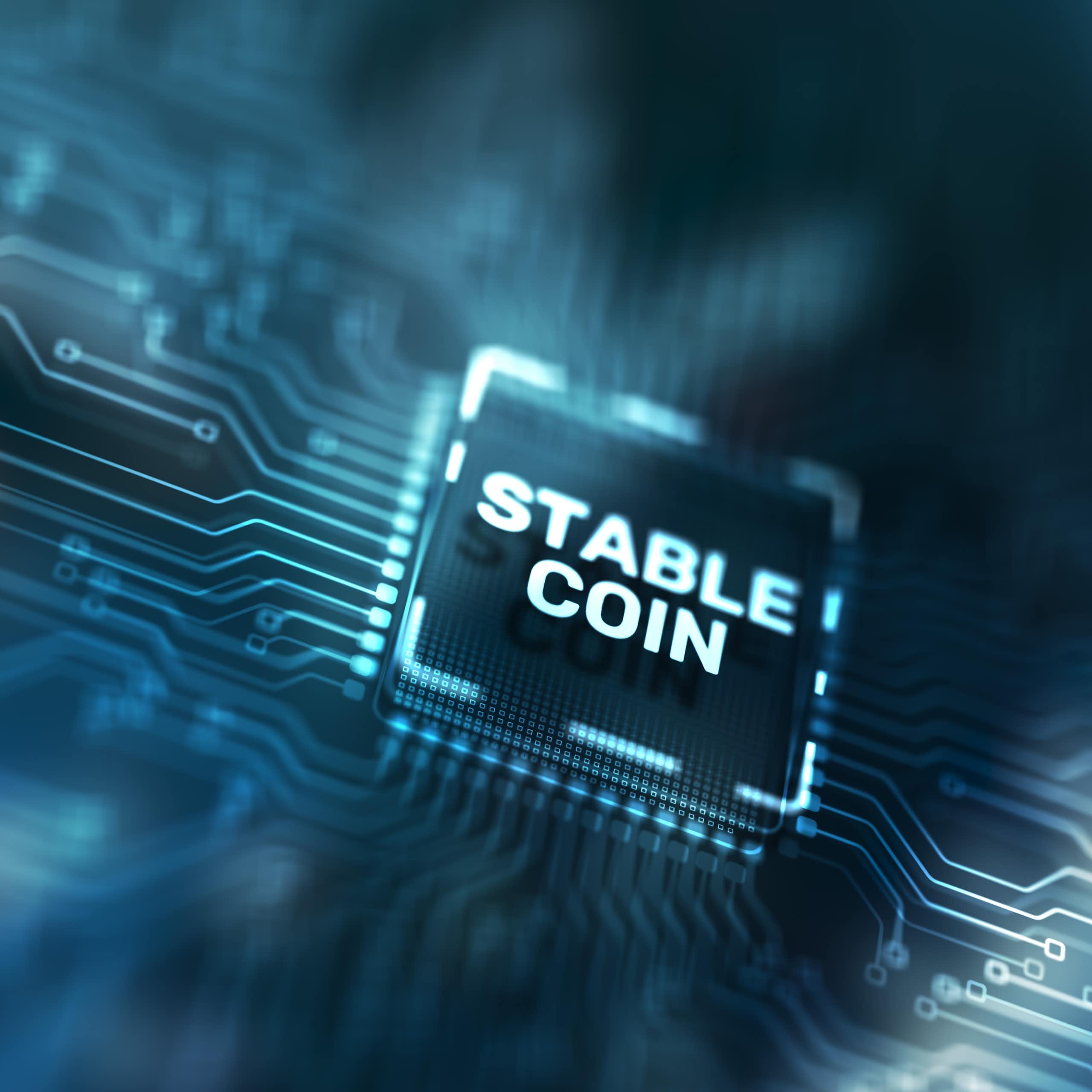 Carte à puce avec écrit stablecoin.