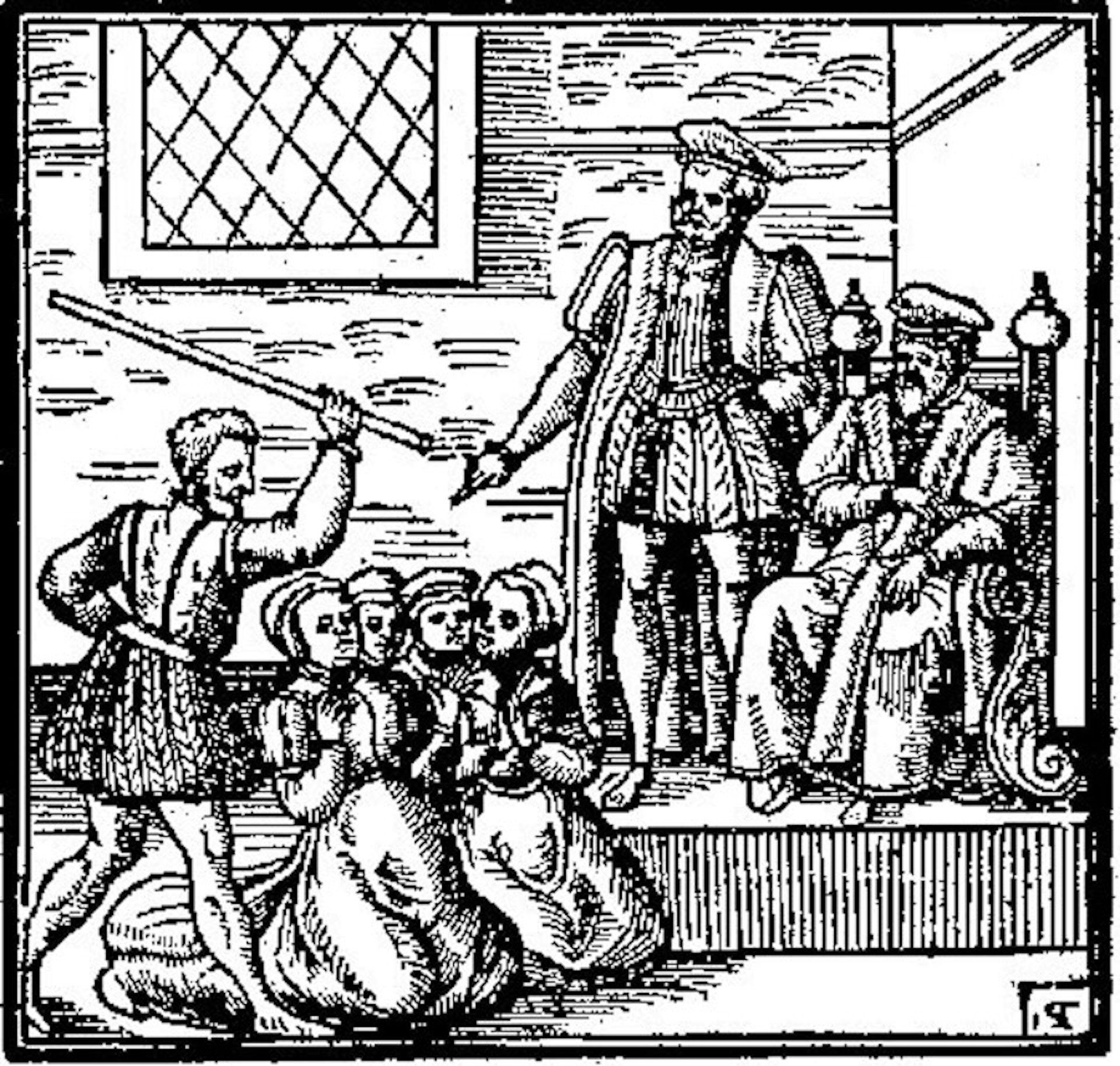 An image of James VI of Scotland at a witch trial