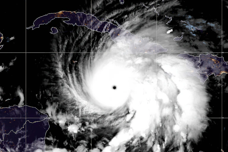 Satellite image of large hurricane