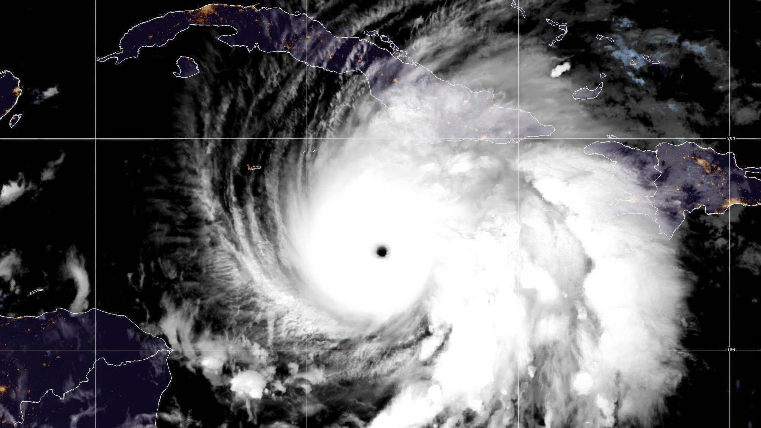 Satellite image of large hurricane