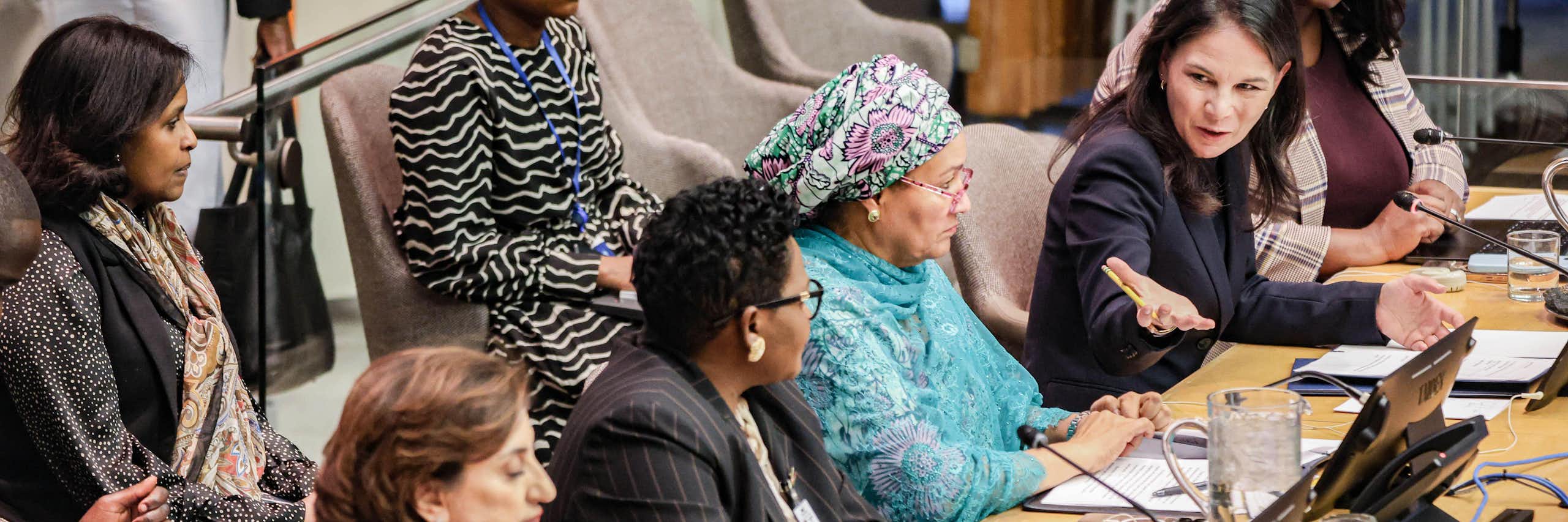 Delegates at the UN general assembly debate on women, peace and security, October 2025.