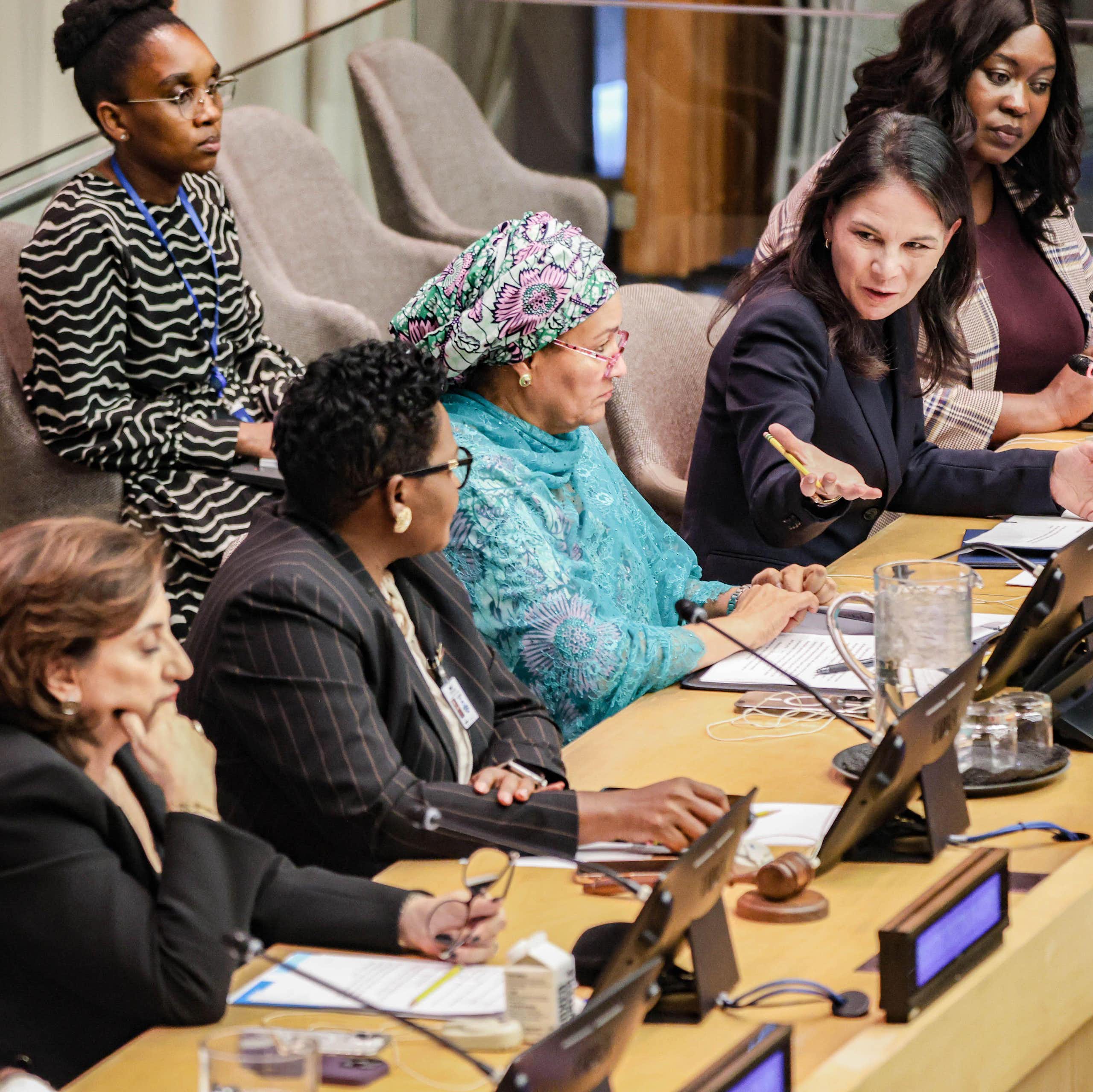 Delegates at the UN general assembly debate on women, peace and security, October 2025.