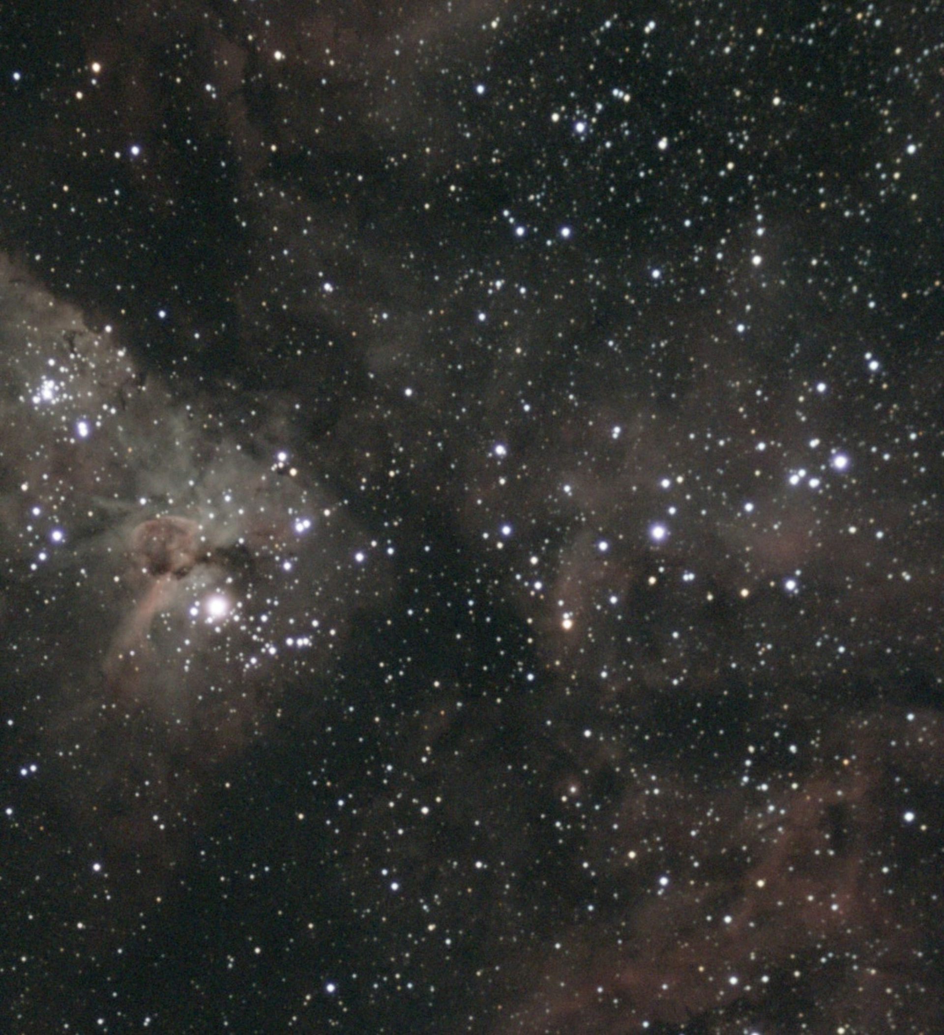 An image of Carina filled with stars and nebulae.