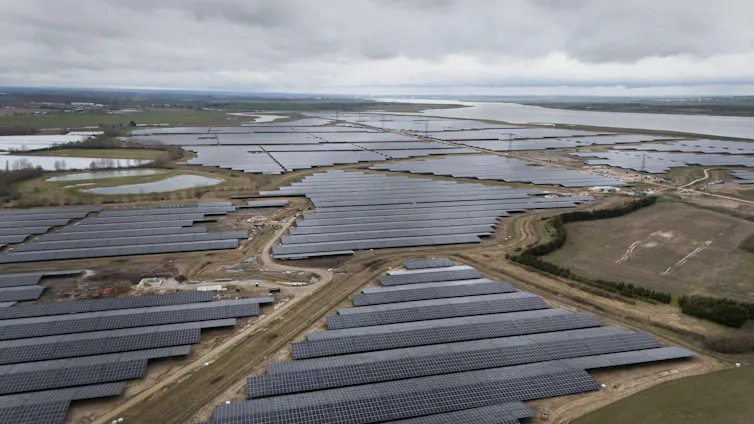 Aerial view of solar farm