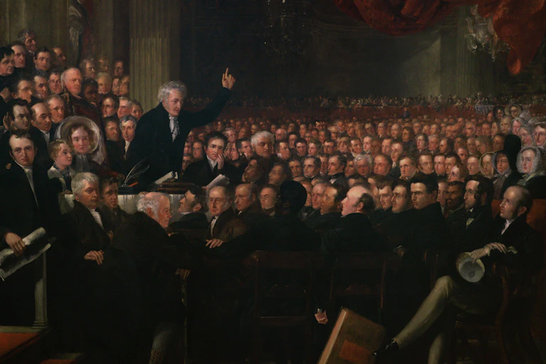 Painting of slavery abolitionists meeting