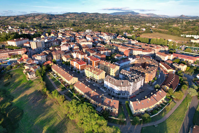 Bird's eye view of residential buildings.