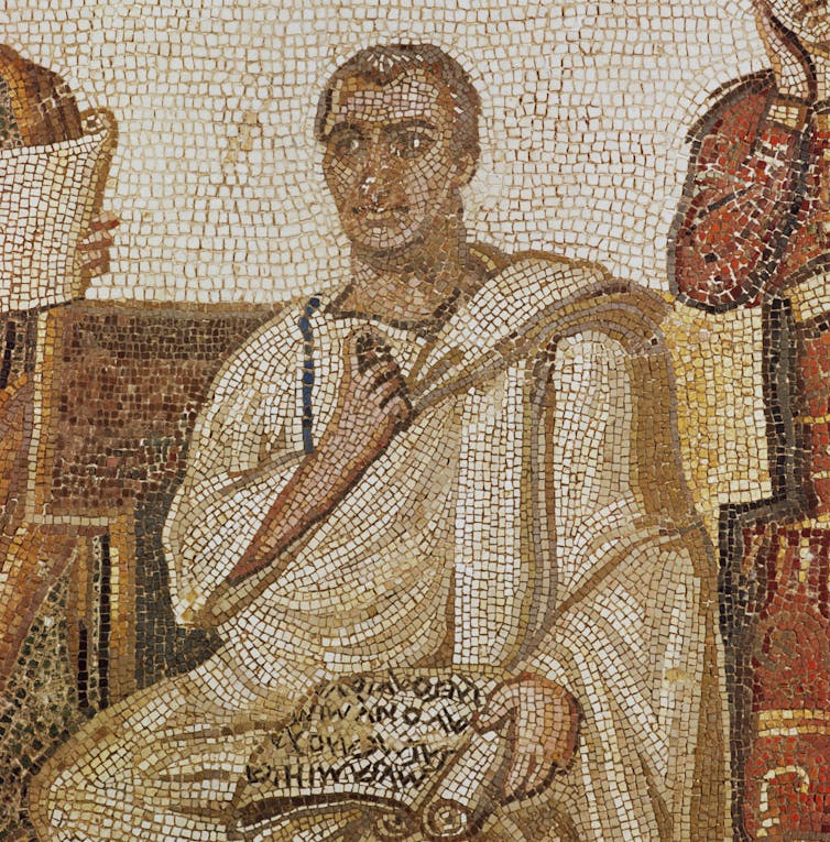 Detail of Virgil from Mosaic of Virgil Writing the Aeneid