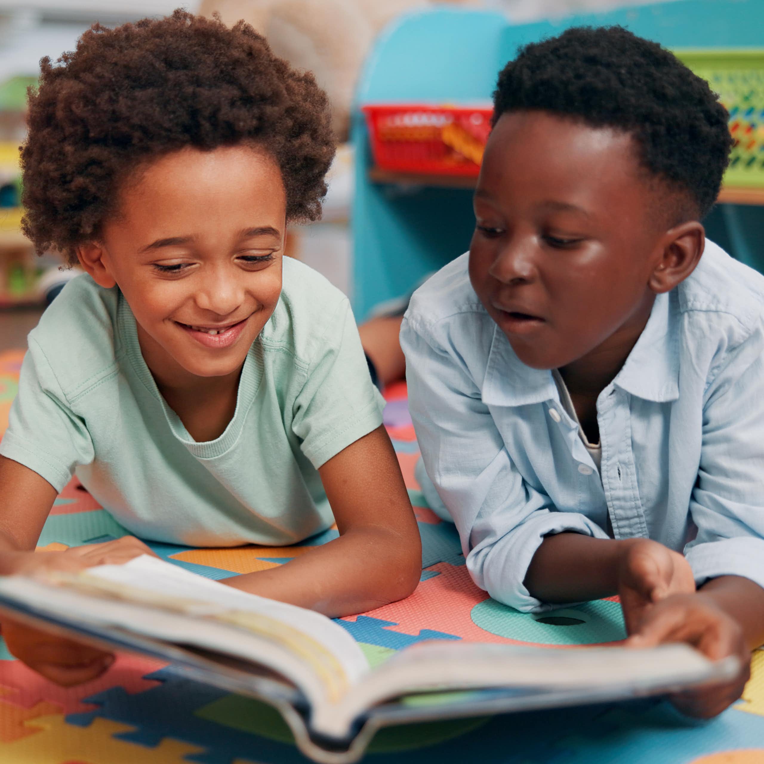 Two children reading