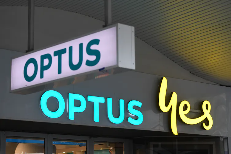 Optus signage on an Optus store