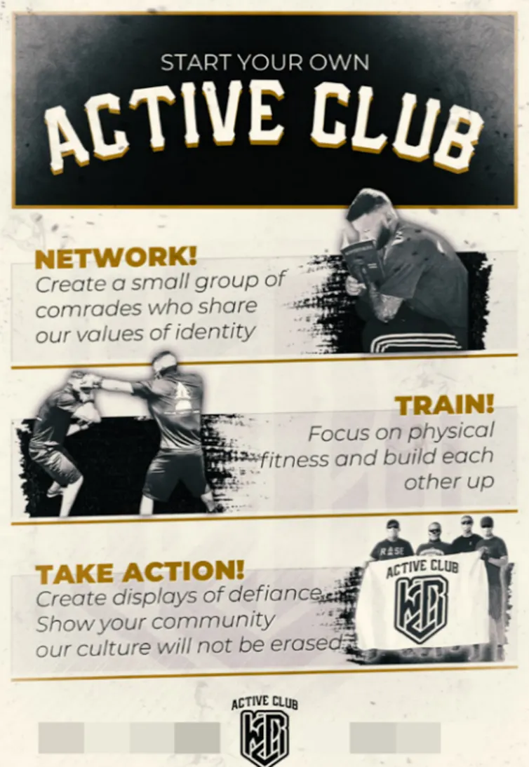 An Active Club recruitment advertisement