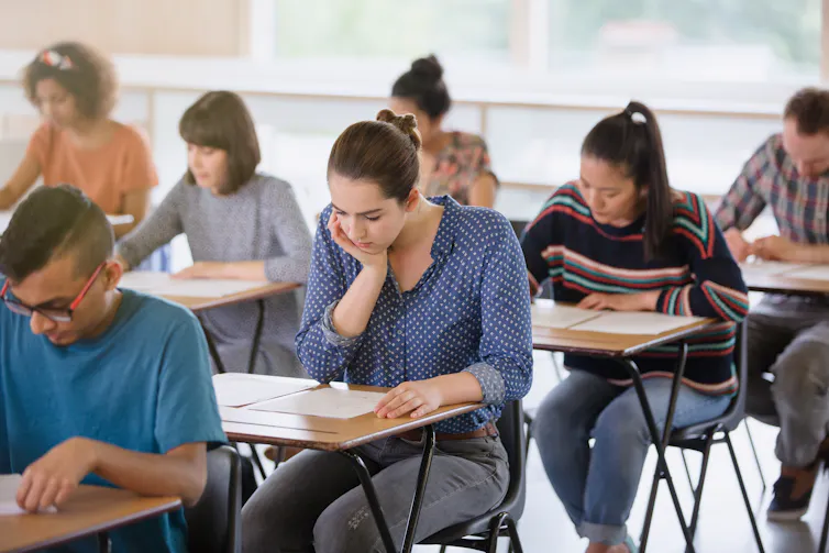 Students in exam hall