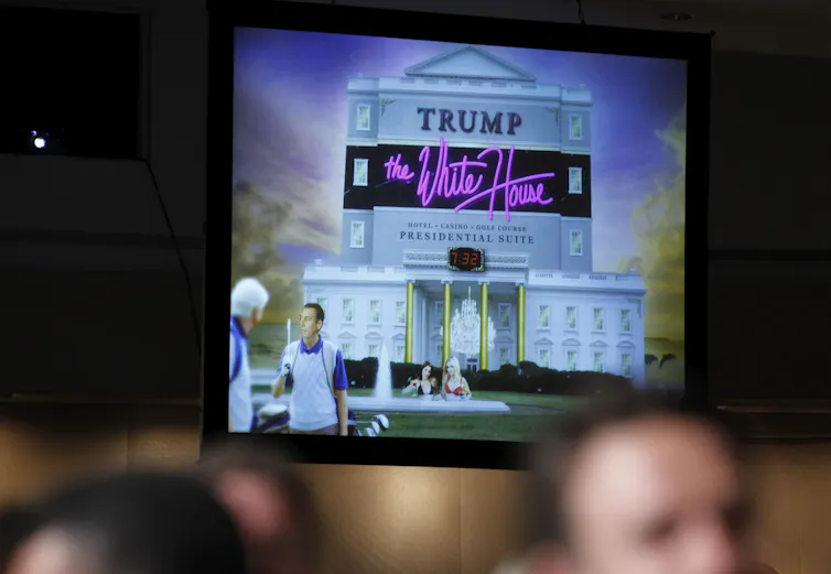 A video is shown depicting a fictitious White House.