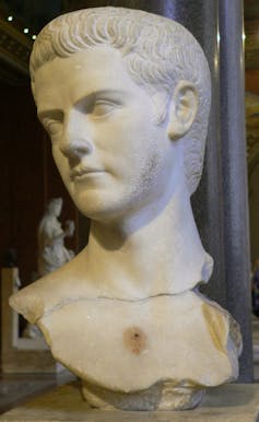 A bust of Emperor Caligula in the Louvre museum.