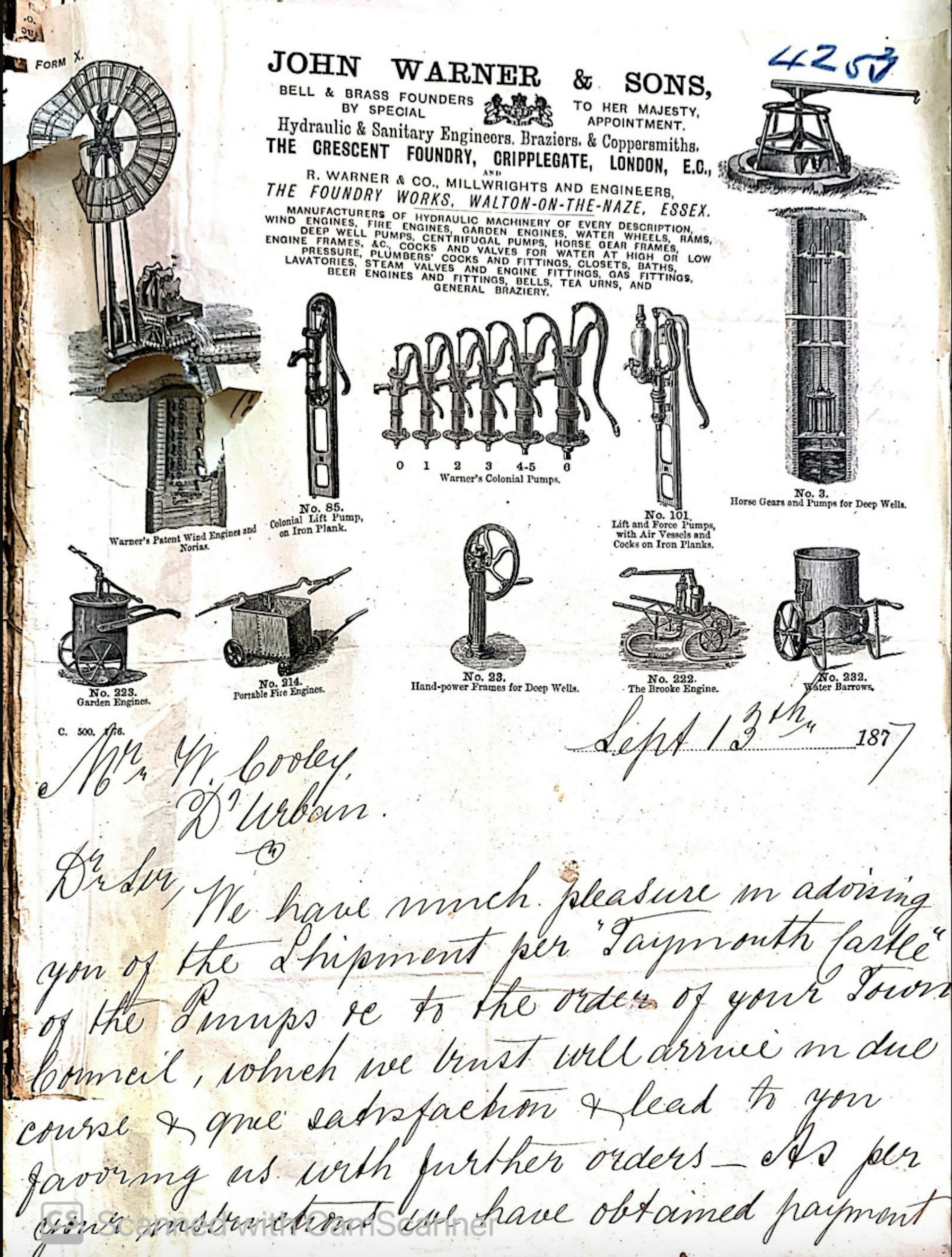 Old drawings of pumps and writing
